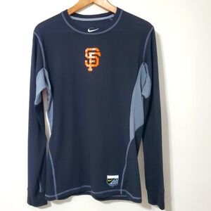 Nike Pro Combat San Francisco Giants Dri-Fit Performance Long Sleeve Top Medium